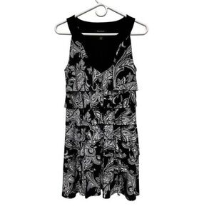 WHITE HOUSE BLACK MARKET Paisley Ruffle Dress